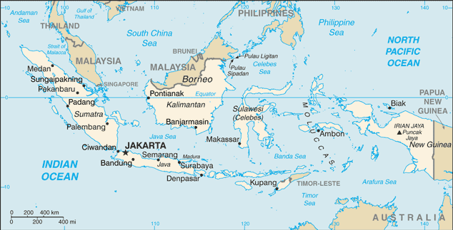 Indonesien - Landkarte und Geographie